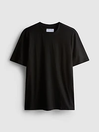a regular-fit T-shirt with short sleeves and crew neckline