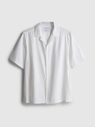 Short Sleeve Linen Blend Shirt