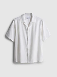 Short Sleeve Linen Blend Shirt