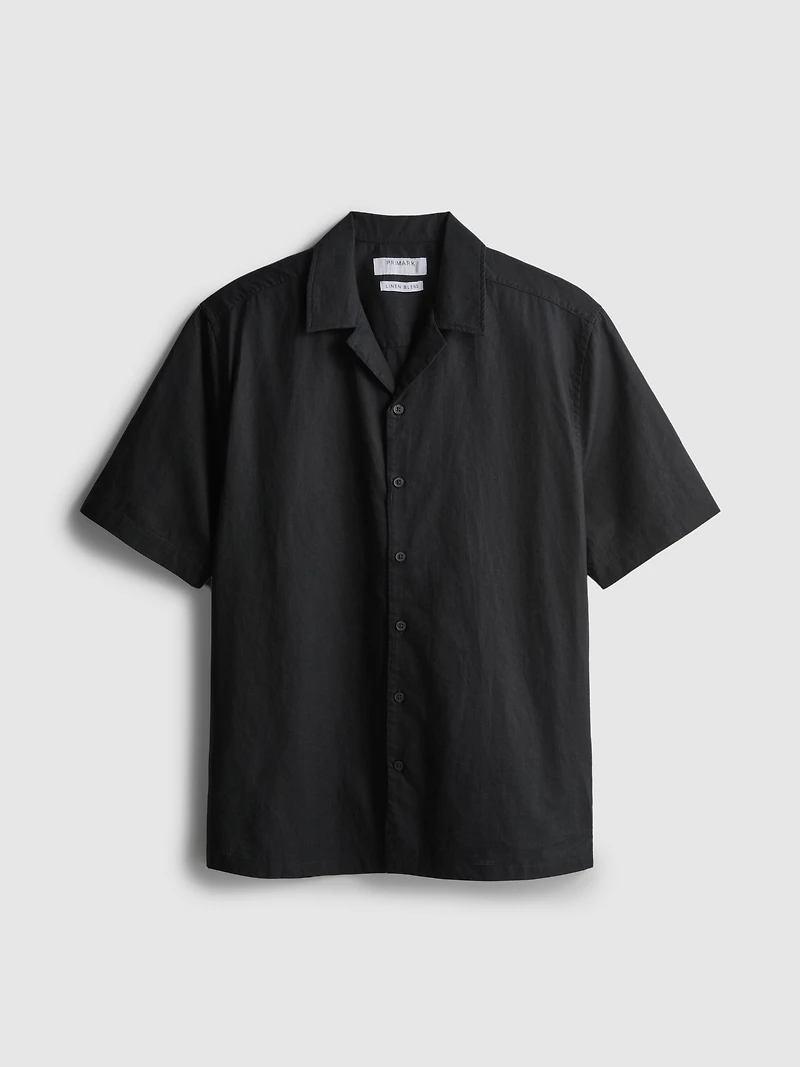 Short Sleeve Linen Blend Shirt