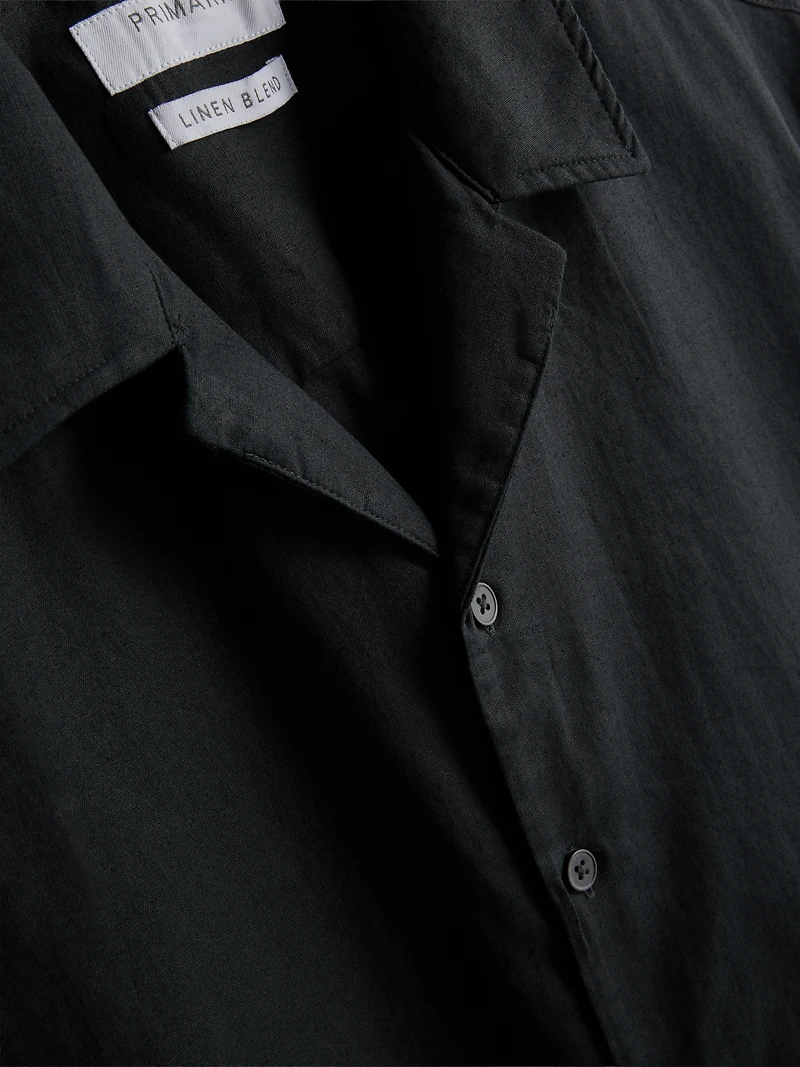 Short Sleeve Linen Blend Shirt