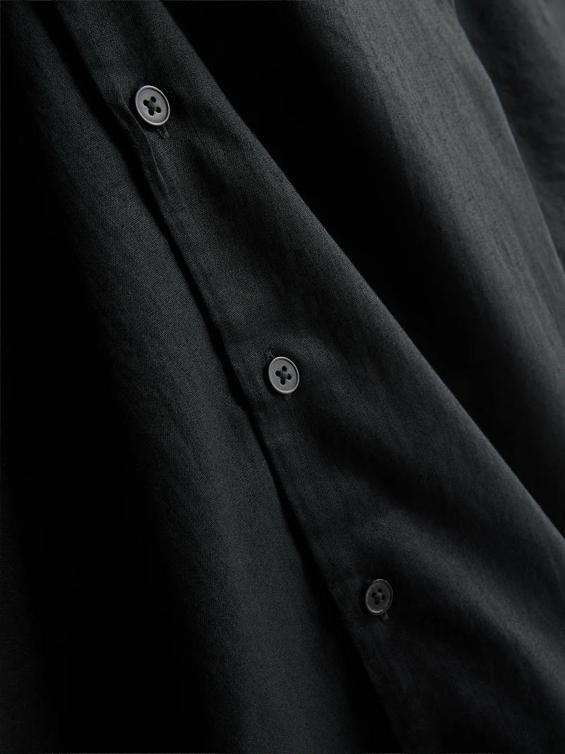 Short Sleeve Linen Blend Shirt