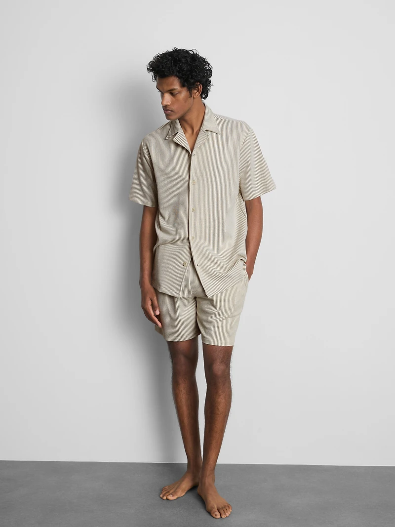 Textured Stripe Pajama Shorts