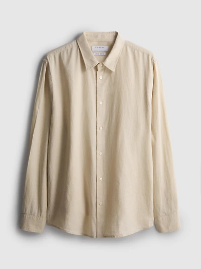 Long Sleeve Linen Blend Shirt