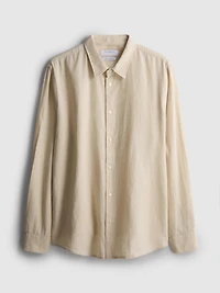 Long Sleeve Linen Blend Shirt