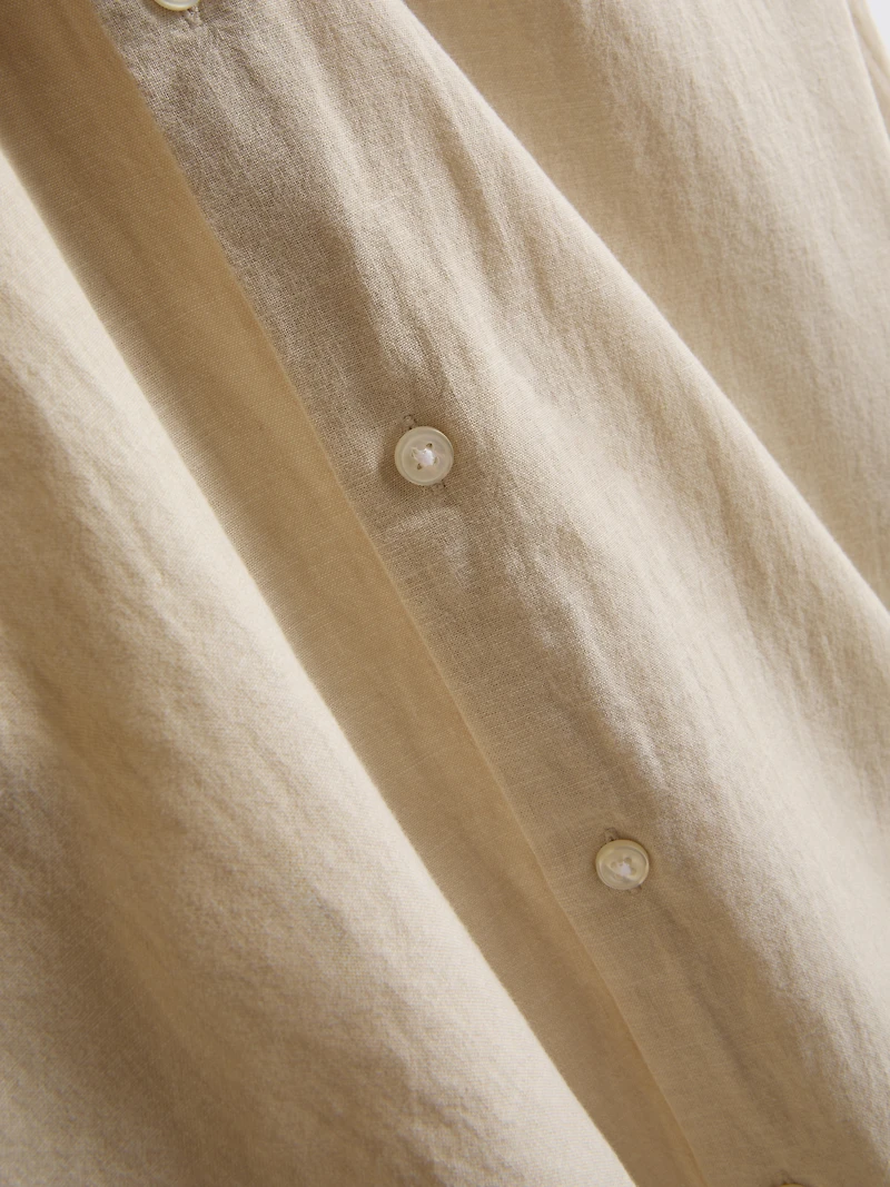 Long Sleeve Linen Blend Shirt