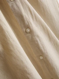 Long Sleeve Linen Blend Shirt