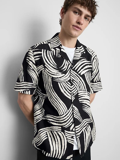 Abstract Leaf Short Sleeve Shirt