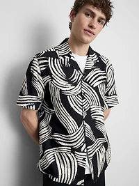 Abstract Leaf Short Sleeve Shirt