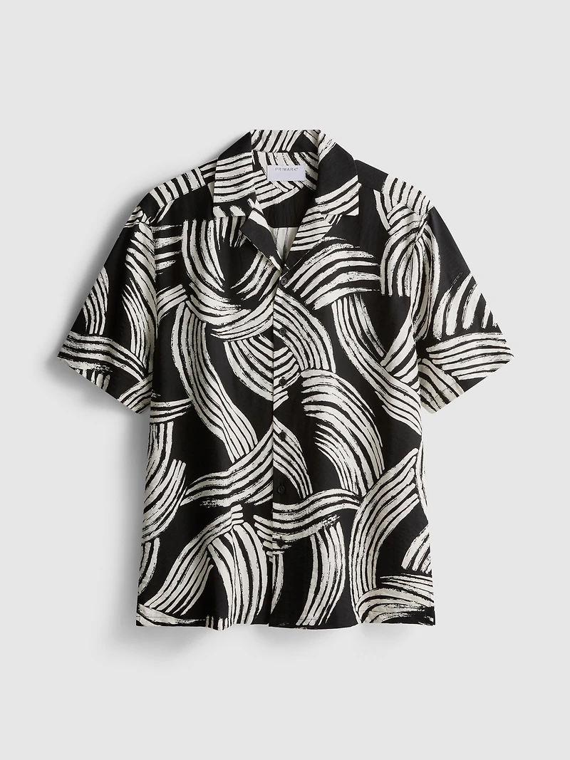 Abstract Leaf Short Sleeve Shirt