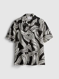 Abstract Leaf Short Sleeve Shirt