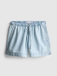 Cotton Denim Jogger Shorts