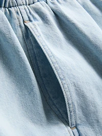 Cotton Denim Jogger Shorts