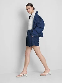 Cotton Denim Jogger Shorts