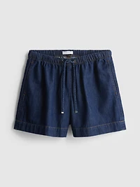 Cotton Denim Jogger Shorts