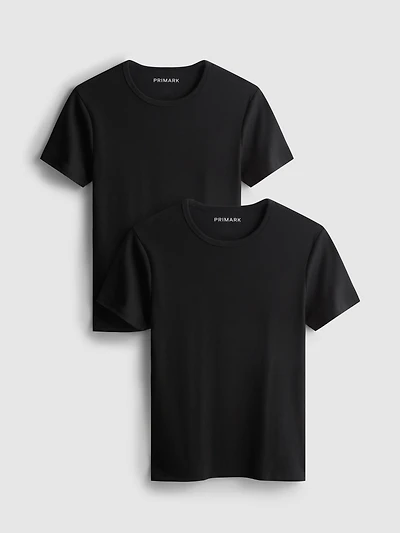 2pk Short Sleeve Ribbed T-Shirt