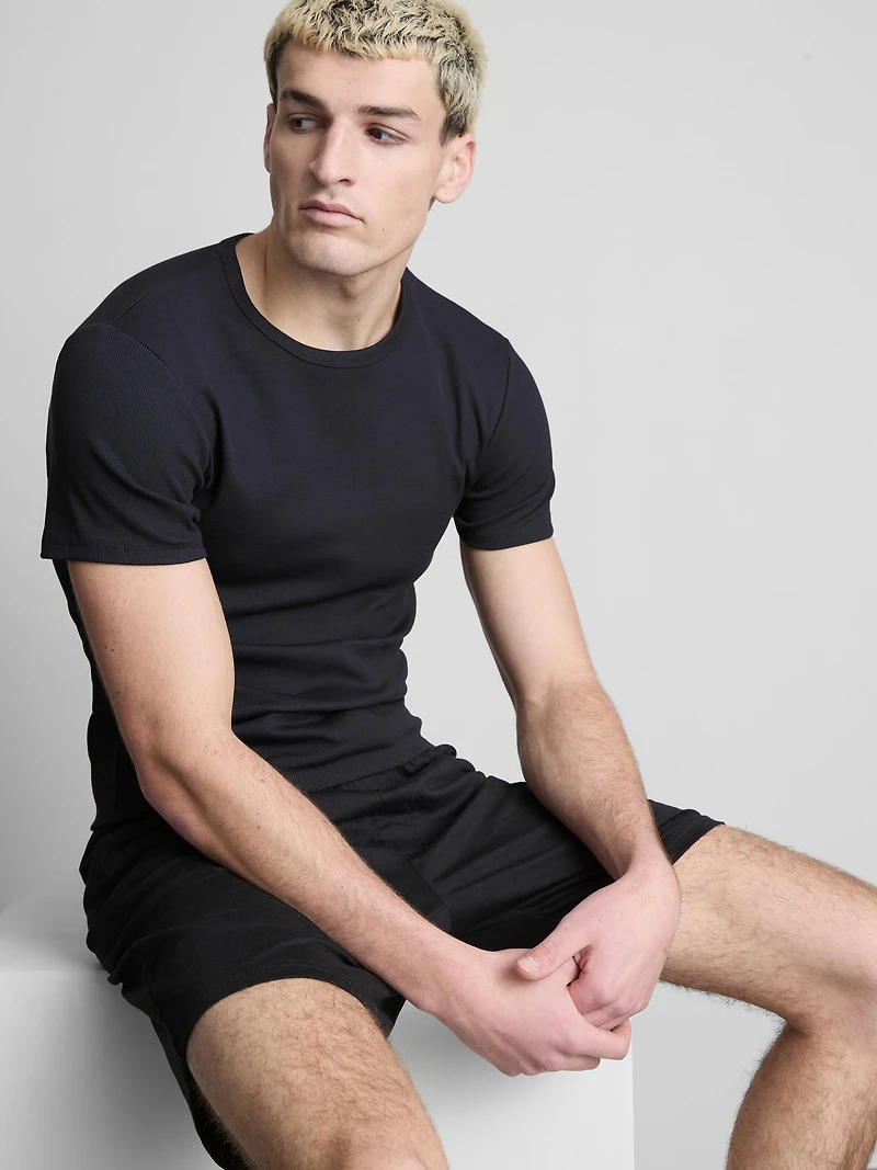 2pk Short Sleeve Ribbed T-Shirt