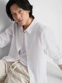 Long Sleeve Linen Blend Shirt