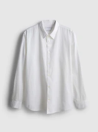 Long Sleeve Linen Blend Shirt