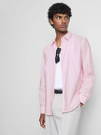 Long Sleeve Linen Blend Shirt