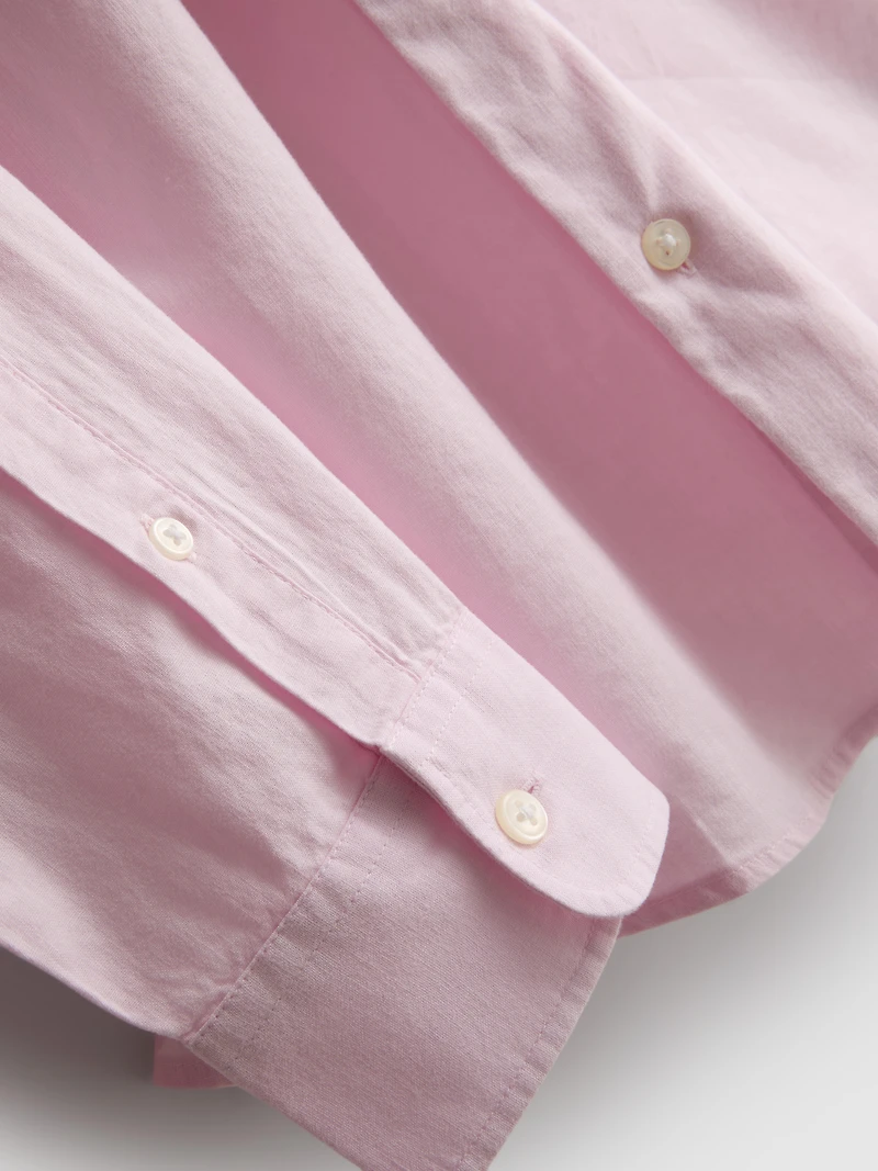 Long Sleeve Linen Blend Shirt