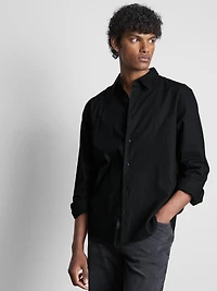 Long Sleeve Linen Blend Shirt