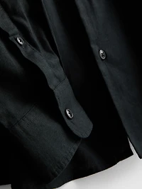 Long Sleeve Linen Blend Shirt