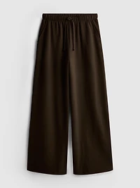 Cozy Wide-Leg Cotton-Blend Joggers