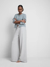 Cozy Wide-Leg Cotton-Blend Joggers