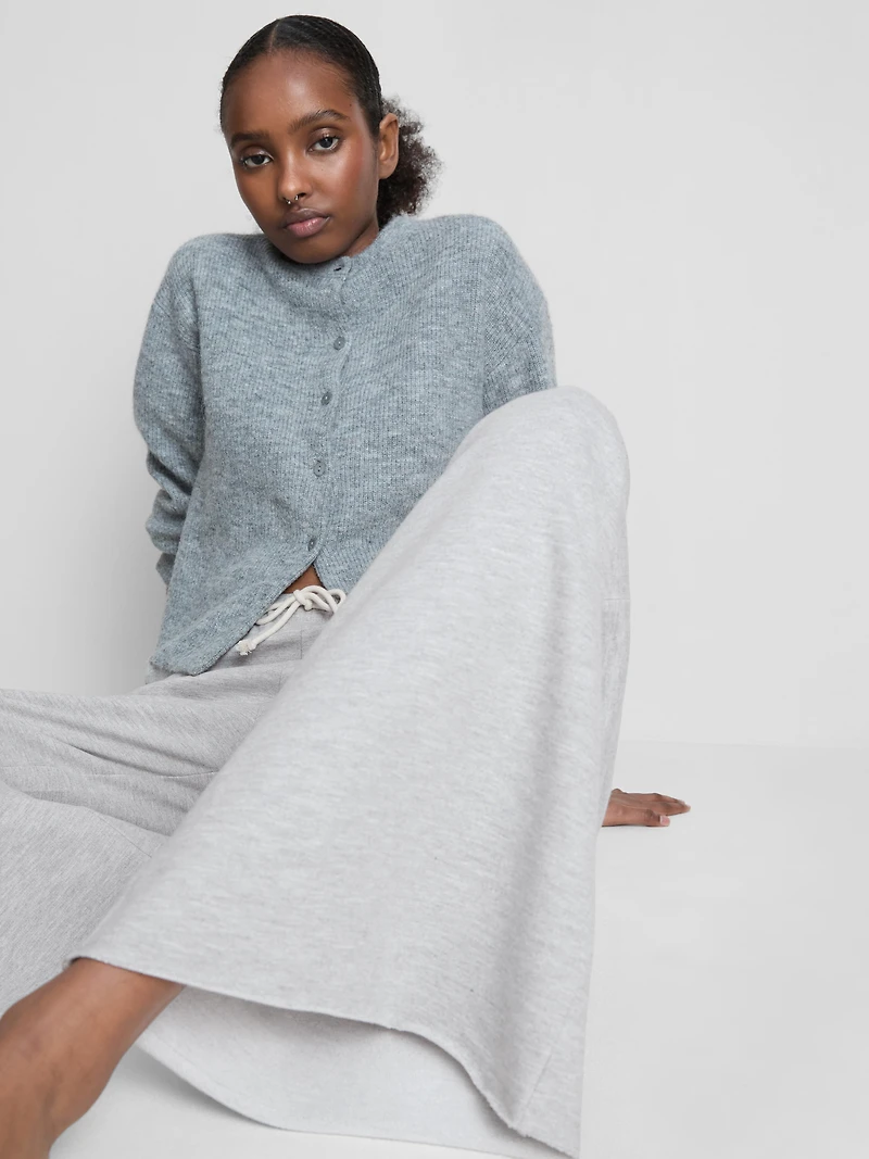 Cozy Wide-Leg Cotton-Blend Joggers