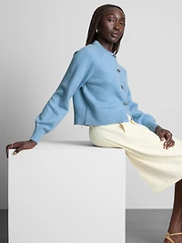 Knitted Puff Sleeve Cardigan