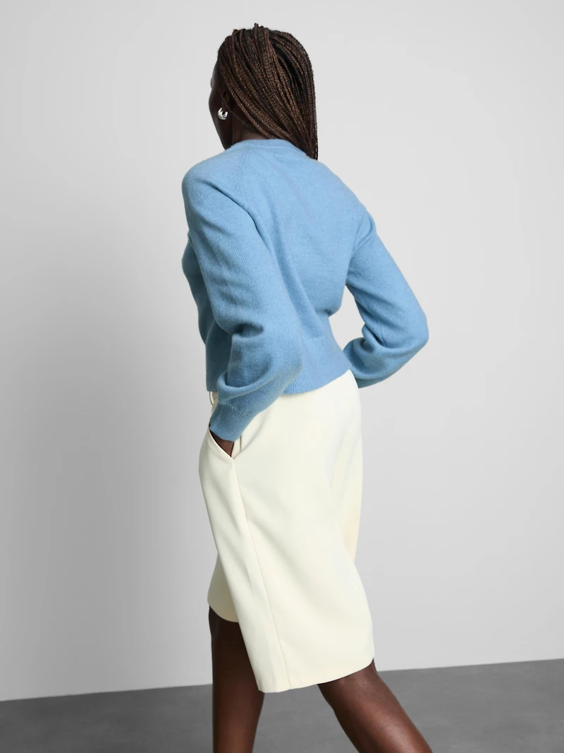 Knitted Puff Sleeve Cardigan