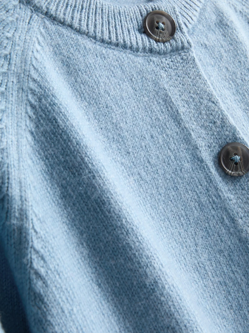 Knitted Puff Sleeve Cardigan