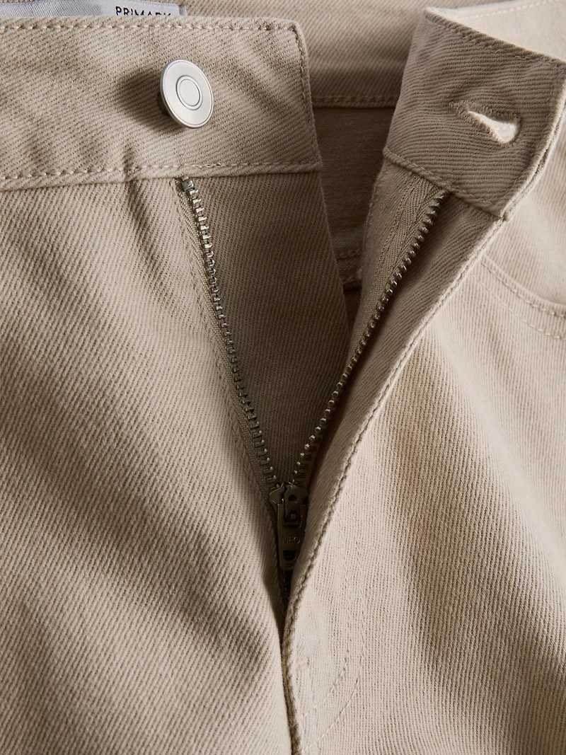 Mid-Rise Turn-Up Denim Shorts