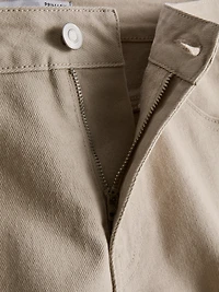 Mid-Rise Turn-Up Denim Shorts