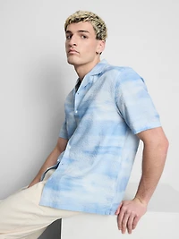 Tie-Dye Seersucker Short-Sleeve Shirt