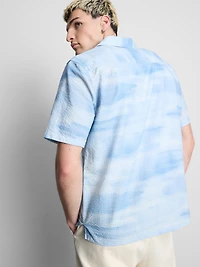 Tie-Dye Seersucker Short-Sleeve Shirt