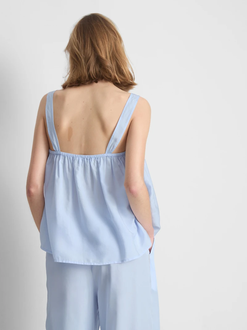 The Edit Lace-Trim Cami Pajama Top