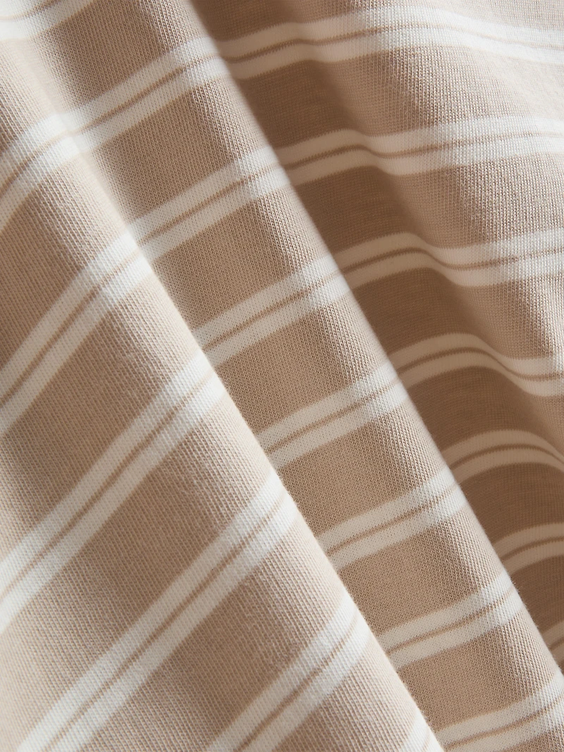 Cotton Striped V-Neck Tee