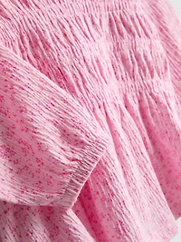 0-36mths | Floral Crinkle Long-Sleeve Top and Pants Set