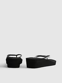 Rhinestone Wedge Flip Flops