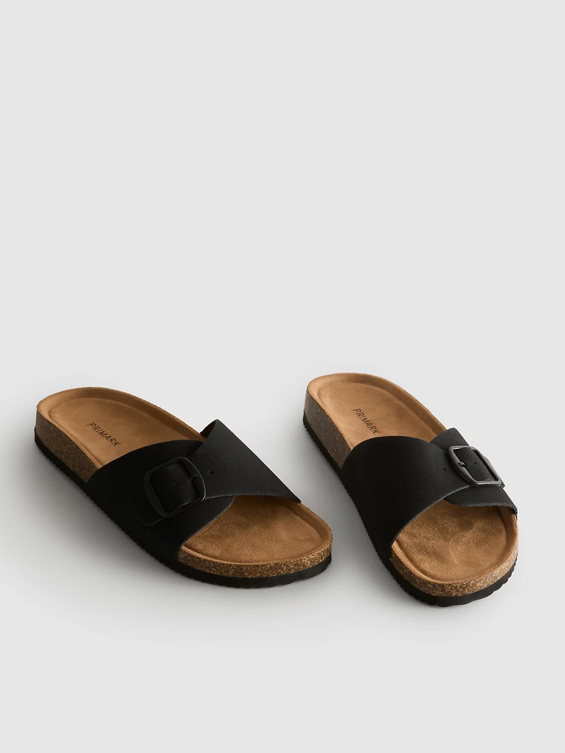 Buckle Strap Mule Sandals