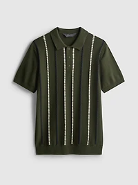Stripe Knitted Polo Shirt