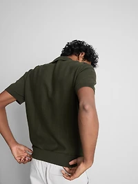 Stripe Knitted Polo Shirt