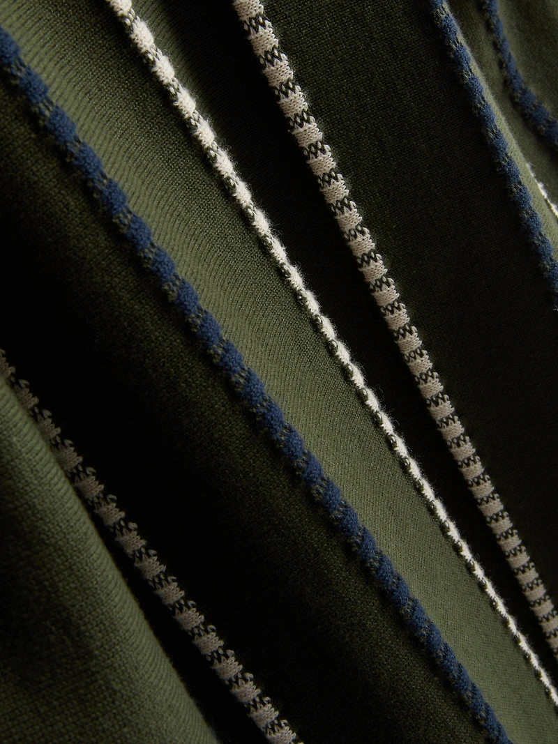 Stripe Knitted Polo Shirt