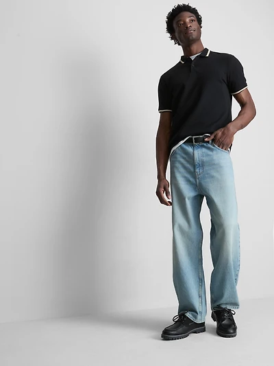 Honeycomb Texture Polo Shirt