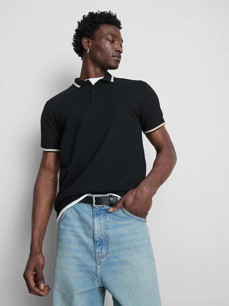 Honeycomb Texture Polo Shirt