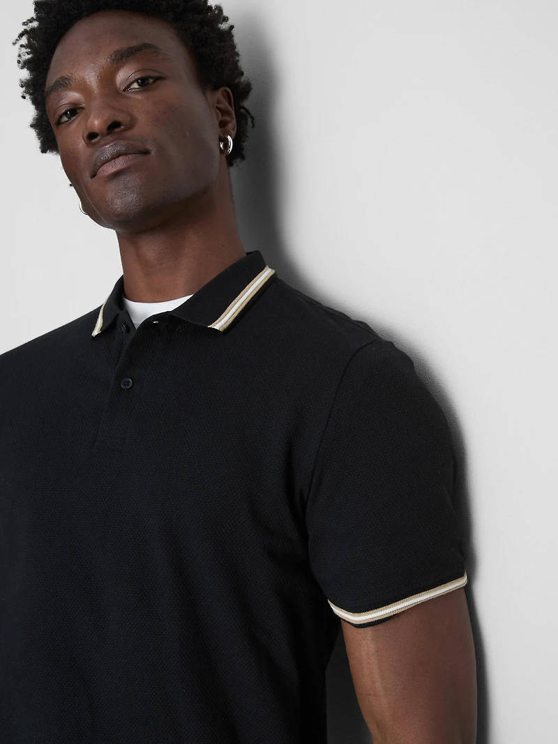 Honeycomb Texture Polo Shirt