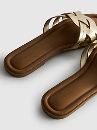Faux Leather Weave Sandals