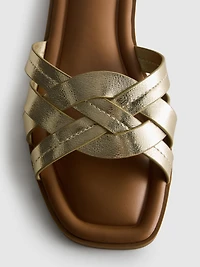 Faux Leather Weave Sandals